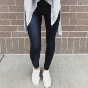 SPANX Faux Leather Shine Leggings Black